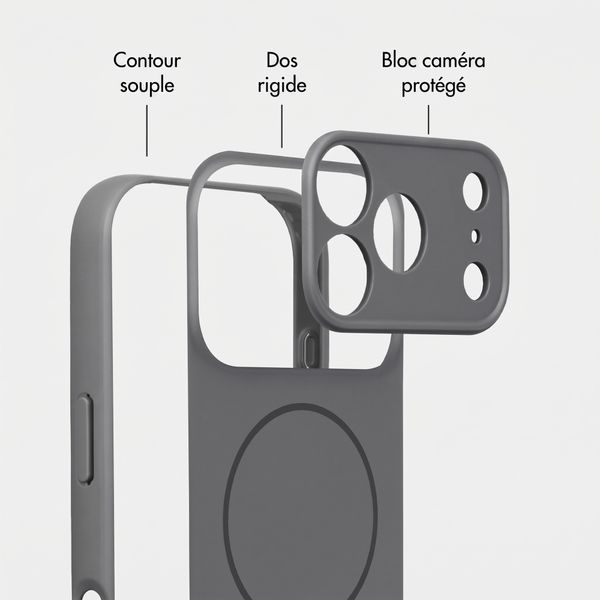Accezz Coque Grip avec MagSafe Apple iPhone 18 Pro Max / 17 Pro Max - Gris