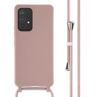 imoshion Coque en silicone avec cordon Samsung Galaxy A53 - Sand Pink