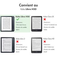 imoshion Étui de liseuse portefeuille avec strap et support Kobo Libra H2O - Noir
