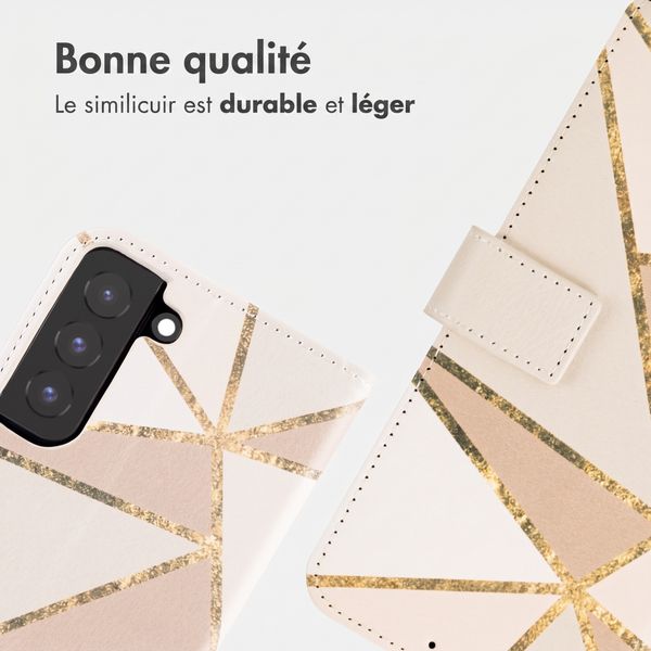 imoshion Étui de télephone portefeuille Design Samsung Galaxy S22 - Beige Graphic