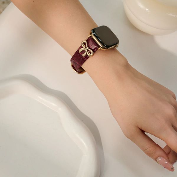 Burga Bracelet en cuir véritable Apple Watch | 38/40/41/42 mm - Mobwife / Gold