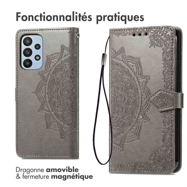 imoshion Etui de télephone Mandala Samsung Galaxy A23 (5G) - Gris
