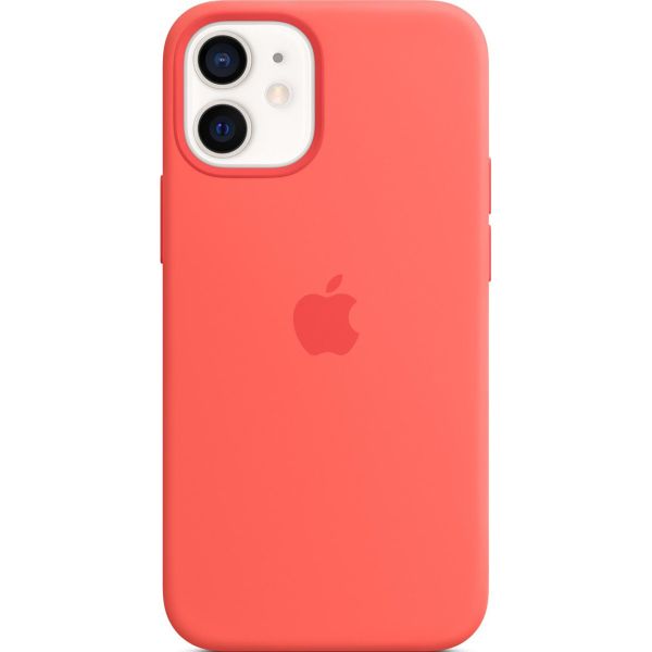 Apple 4 Pack Coque en silicone Apple iPhone 12 Mini - Transparant + Midnight + Pink Citrus + Cypress Green