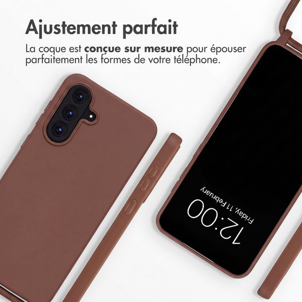 imoshion Coque en silicone avec cordon Samsung Galaxy A57 (5G) - Marron