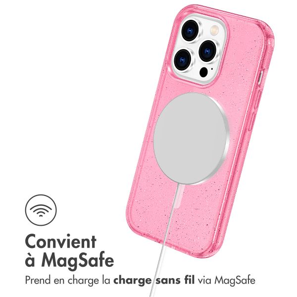 imoshion Coque Pailletée avec MagSafe Apple iPhone 14 Pro Max - Paillettes Rose