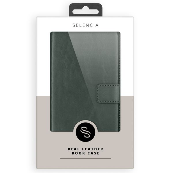 Selencia Étui portefeuille en cuir véritable Samsung Galaxy S10e - Vert