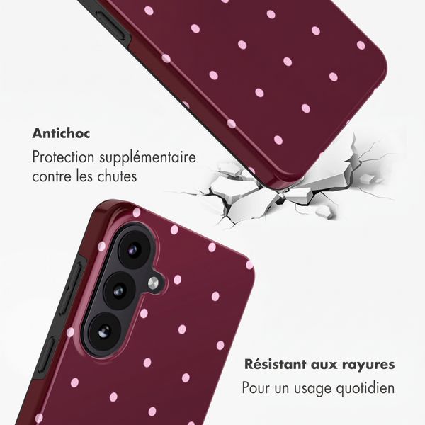 Selencia Coque arrière Vivid avec MagSafe Samsung Galaxy S26 FE - Happy Dots Burgundy