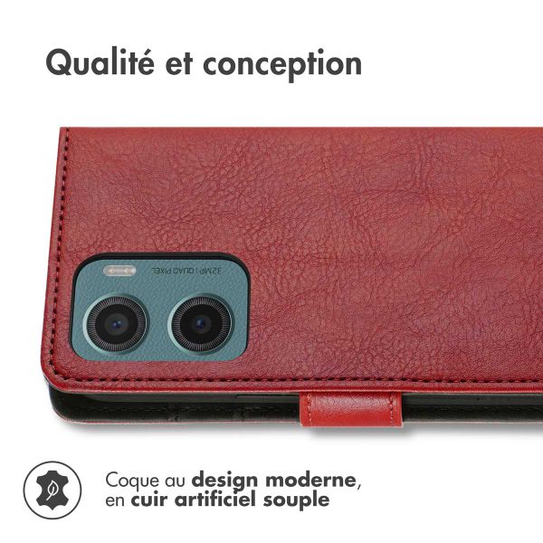 imoshion Étui de télephone portefeuille de luxe Motorola Moto G05 / E15 - Rouge