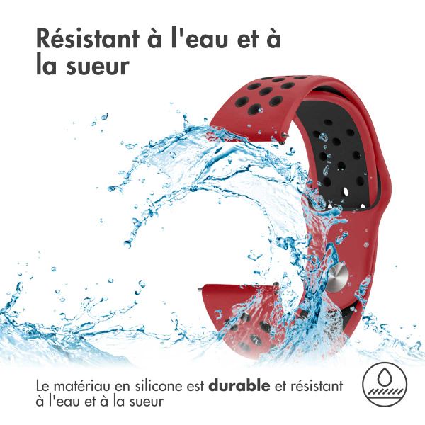 imoshion Bracelet sport en silicone  - Connexion universelle 18 mm - Red & Black