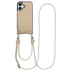 Selencia Coque de télephone Nova avec cordon et porte-cartes Apple iPhone 17 - Beige