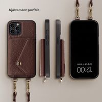 Selencia Coque de télephone Sera avec cordon et porte-cartes enveloppe Apple iPhone 12 Pro - Chocolate Brown