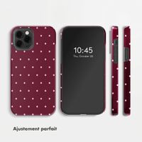 Selencia Coque arrière Vivid Apple iPhone 12 (Pro) - Happy Dots Burgundy