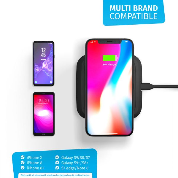 Zens Chargeur rapide simple sans fil - Chargeur sans fil optimisé pour l'iPhone - 10W