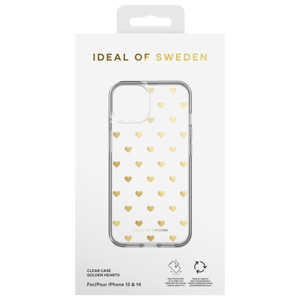 iDeal of Sweden Coque Clear MagSafe Apple iPhone 14 / 13 - Golden Hearts