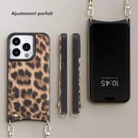 Selencia Coque de télephone Nova avec cordon et porte-cartes Apple iPhone 15 Pro - Leopard
