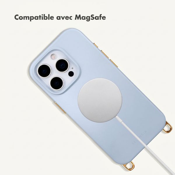 Selencia Coque arrière Rivièra avec MagSafe avec crochets amovibles Apple iPhone 16 Pro Max - Powder Blue