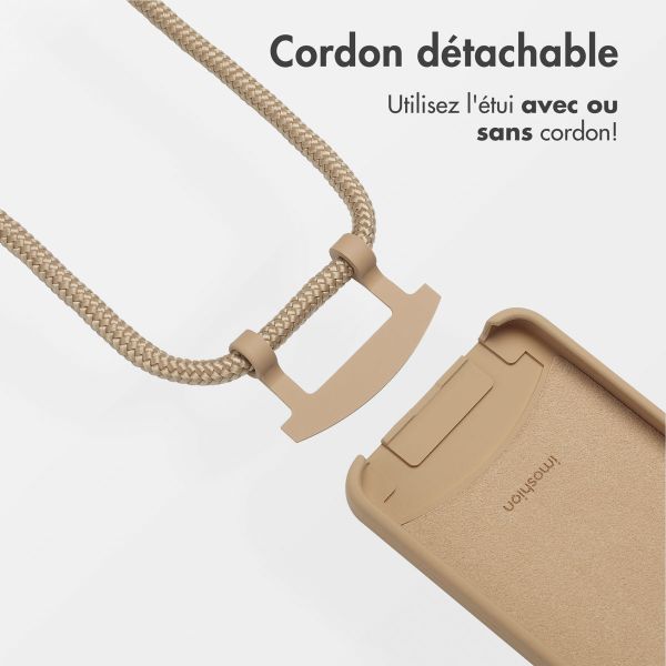 imoshion Coque arrière Color avec cordon amovible et MagSafe Samsung Galaxy S25 / S24 - Beige