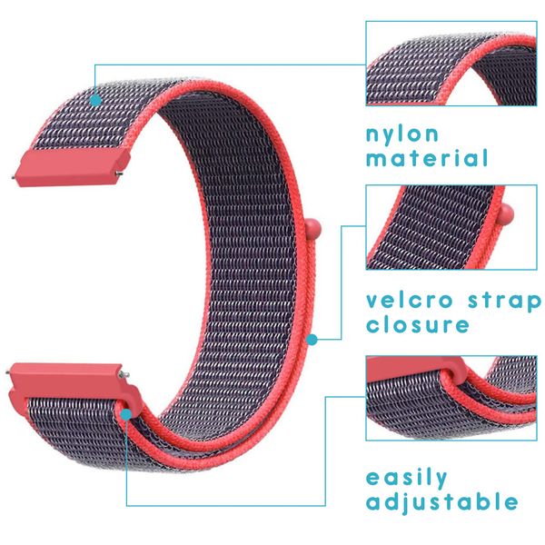 imoshion Bracelet en nylon Samsung Galaxy Watch 3 (45 mm) / Watch (46 mm) / Gear S3 Frontier / Gear S3 Classic (22 mm) - Rouge