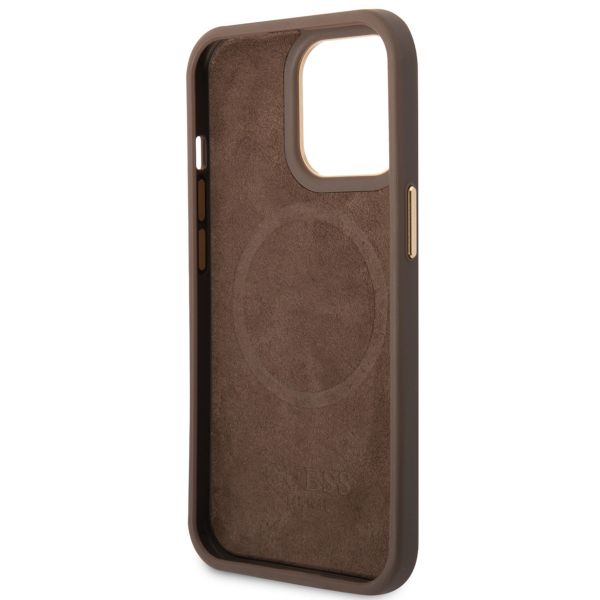 Guess Coque 4G Logo Monogram MagSafe Apple iPhone 14 Pro - Marron