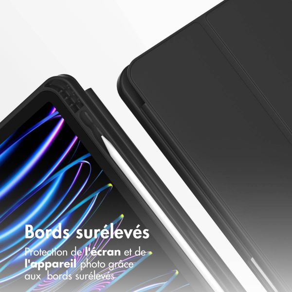 Accezz Coque tablette portefeuille Smart Silicone Apple iPad Air 13 pouces (2026) M4 / (2025) M3 / (2024) M2 - Noir