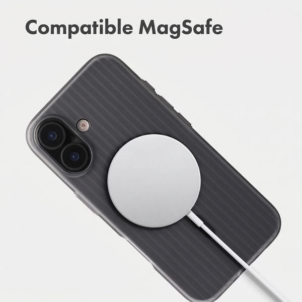 Accezz Coque arrière Lite avec MagSafe | Fluted | Apple iPhone 16 - Gris