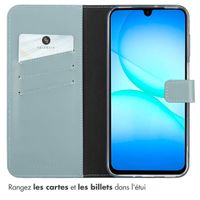 Selencia Étui portefeuille en cuir véritable Samsung Galaxy A17 (5G) / (4G) - Air Blue