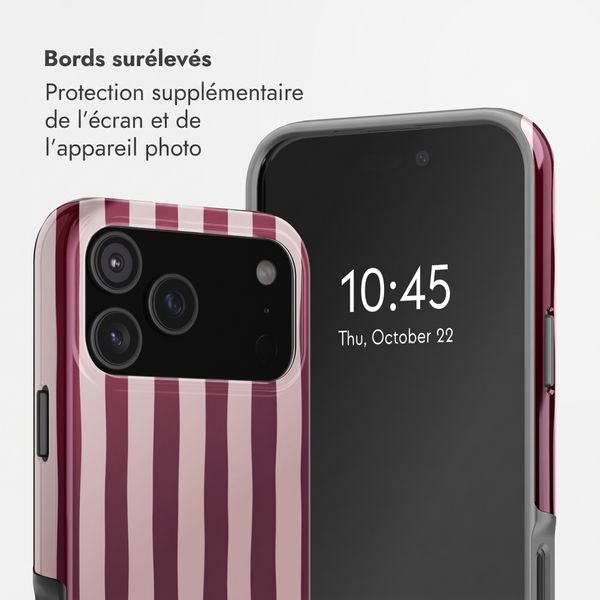 Selencia Coque arrière Vivid avec MagSafe Apple iPhone 18 Pro Max / 17 Pro Max - Bonbon Stripe Raspberry