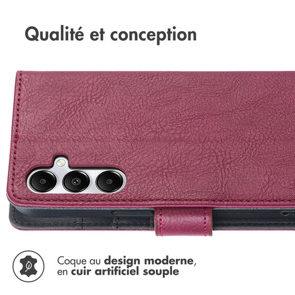 imoshion Étui de télephone portefeuille de luxe Samsung Galaxy A15 (5G/4G) - Bordeaux