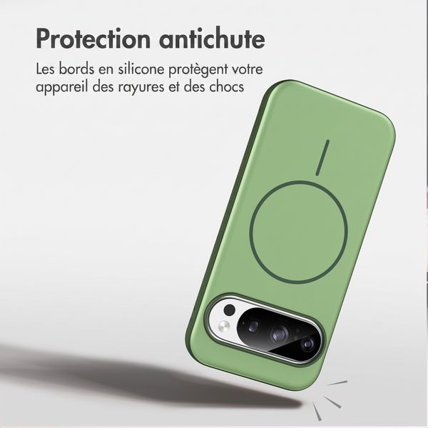 imoshion Coque arrière Color avec Thin MagSafe Ring Google Pixel 11 / 11 Pro / 10 / 10 Pro - Vert foncé