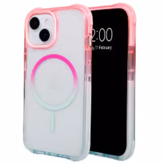 Selencia Coque arrière MagSafe Gradient Apple iPhone 15 - Rose / Bleu
