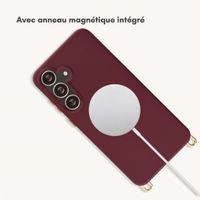 Selencia Coque arrière Rivièra avec MagSafe avec crochets amovibles Samsung Galaxy S25 FE - Bold Burgundy