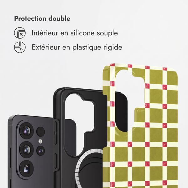 Selencia Coque arrière Vivid avec MagSafe Samsung Galaxy S26 Ultra - Check This Olive