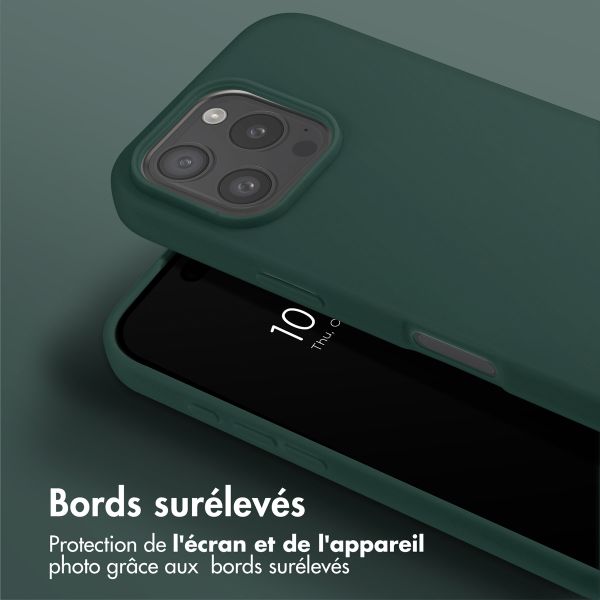 Selencia Coque silicone avec cordon amovible Apple iPhone 16 Pro - Vert foncé