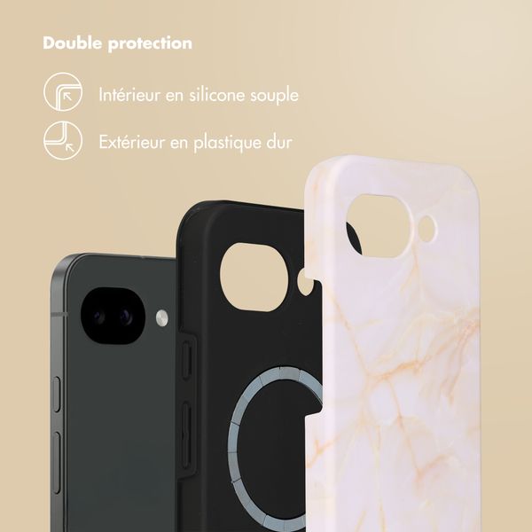 Selencia Coque arrière Vivid avec MagSafe Google Pixel 10a - Golden Beige Marble