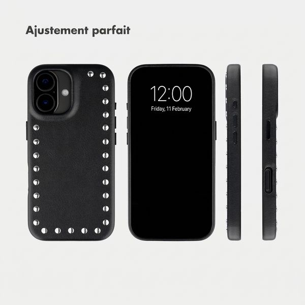 Selencia Coque arrière Studs avec MagSafe Apple iPhone 17 - Velvet Black