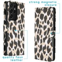 imoshion Design Softcase Bookcase Samsung Galaxy S21 Ultra - Golden Leopard