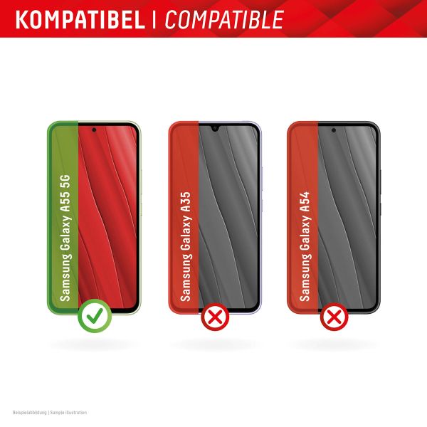 Displex Protection d'écran en verre trempé Real Glass + Case Samsung Galaxy A55 - Transparent