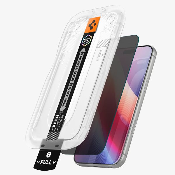 Spigen Protection d'écran en verre trempé GLAStR Privacy Applicator - lot de 1 Apple iPhone 18 Pro