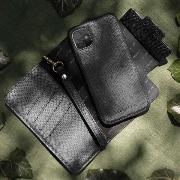 Selencia Etui portefeuille serpent amovible 2-en-1 Llyr Samsung Galaxy S21 Plus - Noir