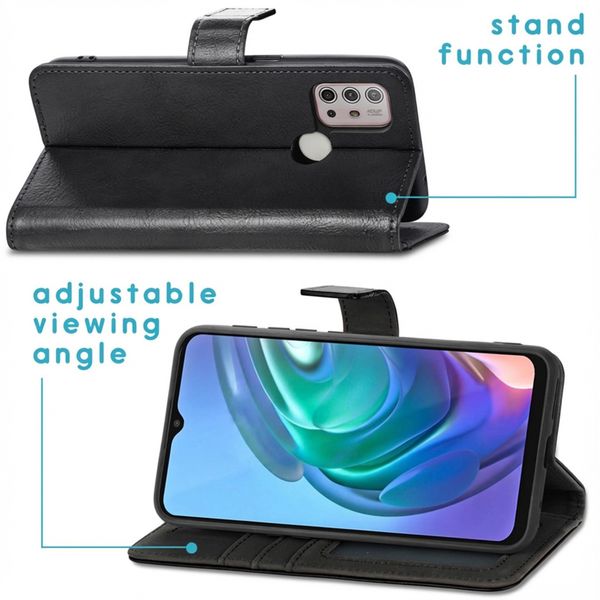 imoshion Étui de télephone portefeuille de luxe Motorola Moto G30 / G20 / G10 (Power) - Noir