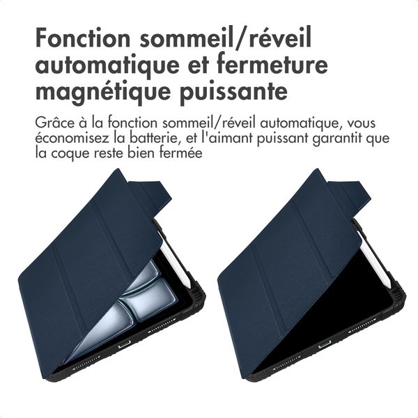 Accezz Coque tablette Rugged Trifold Apple iPad Air 11 pouces (2026) M4 / (2025) M3 / (2024) M2 / Air 5 (2022) / Air 4 (2020) - Bleu foncé