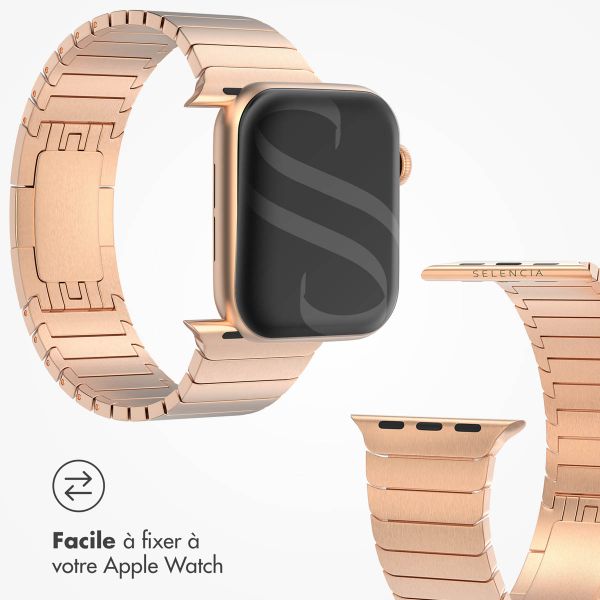 Selencia Bracelet à maillons en acier Apple Watch | 44/45/46/49 mm - Rose Doré