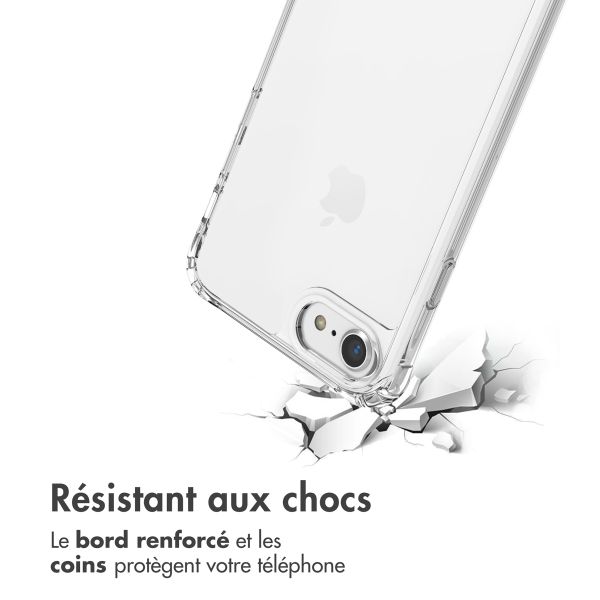 imoshion Coque avec dragonne + bracelet Apple iPhone SE (2022 / 2020) / 8 / 7 - Perles Cœurs