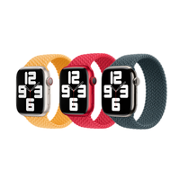 Apple 3 Pack Bracelet Solo tressé Apple Watch | 44/45/46/49 mm - Taille 8 - Maize/ (PRODUCT)RED/ Lake Green