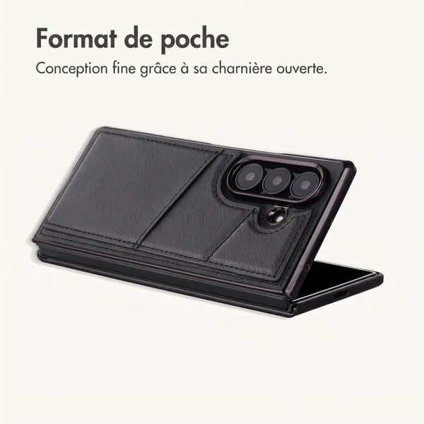 imoshion Étui arrière MagSafe en cuir synthétique avec porte-cartes Samsung Galaxy Z Fold 8 Ultra - Noir