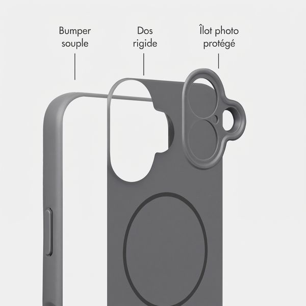 Accezz Coque Grip avec MagSafe Apple iPhone 17 - Gris