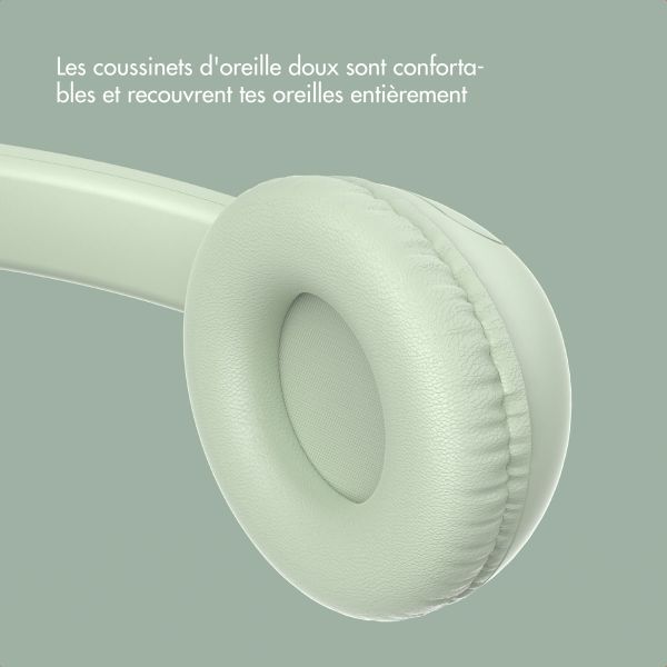 imoshion Casque filaires pour enfants - Câble AUX - Limiteur de décibels - Mint Green