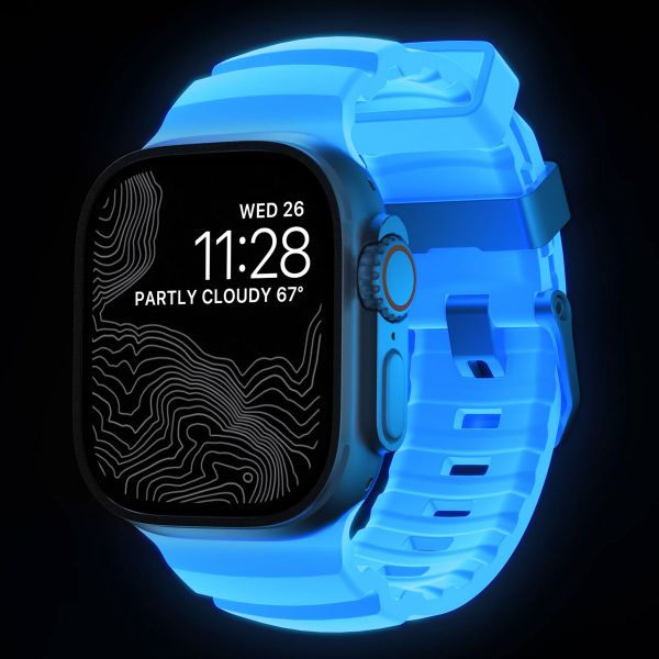 Nomad Bracelet Rocky Point Apple Watch | 44/45/46/49 mm - Icy Blue Glow TItanium