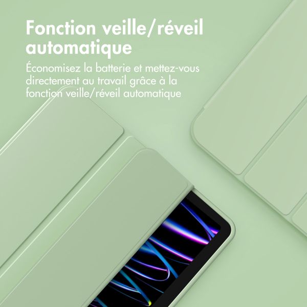 Accezz Coque tablette portefeuille Smart Silicone Apple iPad Air 11 pouces (2026) M4 / (2025) M3 / (2024) M2 / Air 5 (2022) / Air 4 (2020) - Vert clair