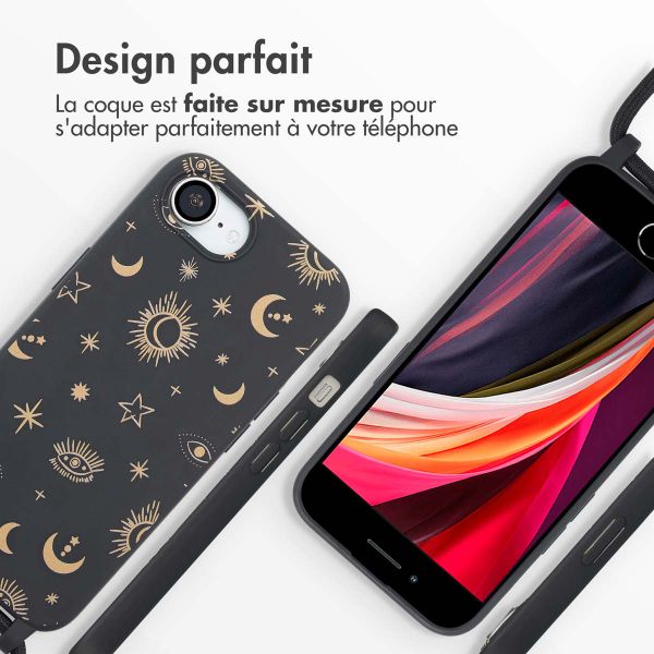 imoshion Coque design en silicone avec cordon Apple iPhone 17e / 16e - Sky Black